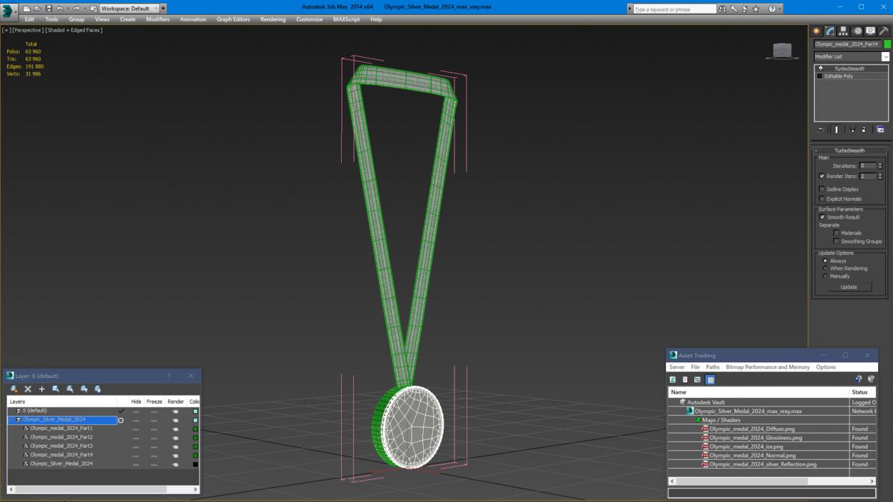 3D model Olympic Silver Medal 2024