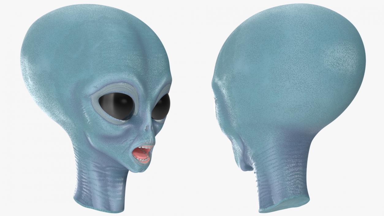 3D Space Alien Heads Collection model