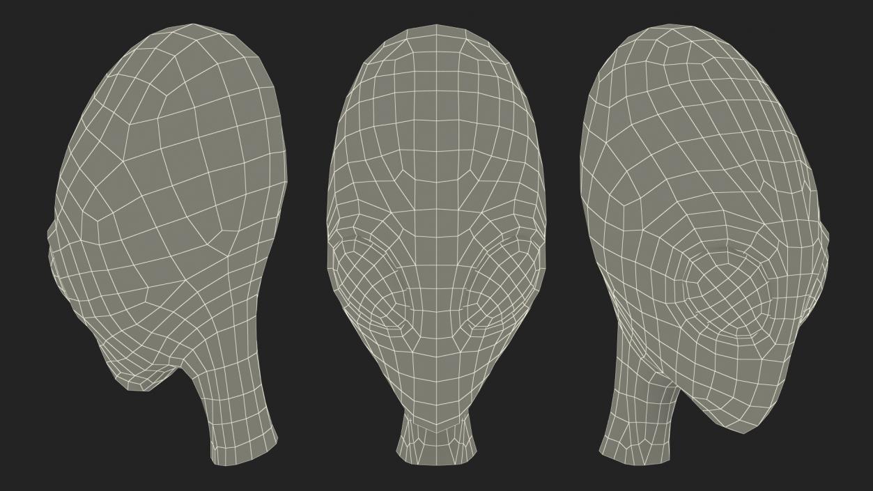 3D Space Alien Heads Collection model