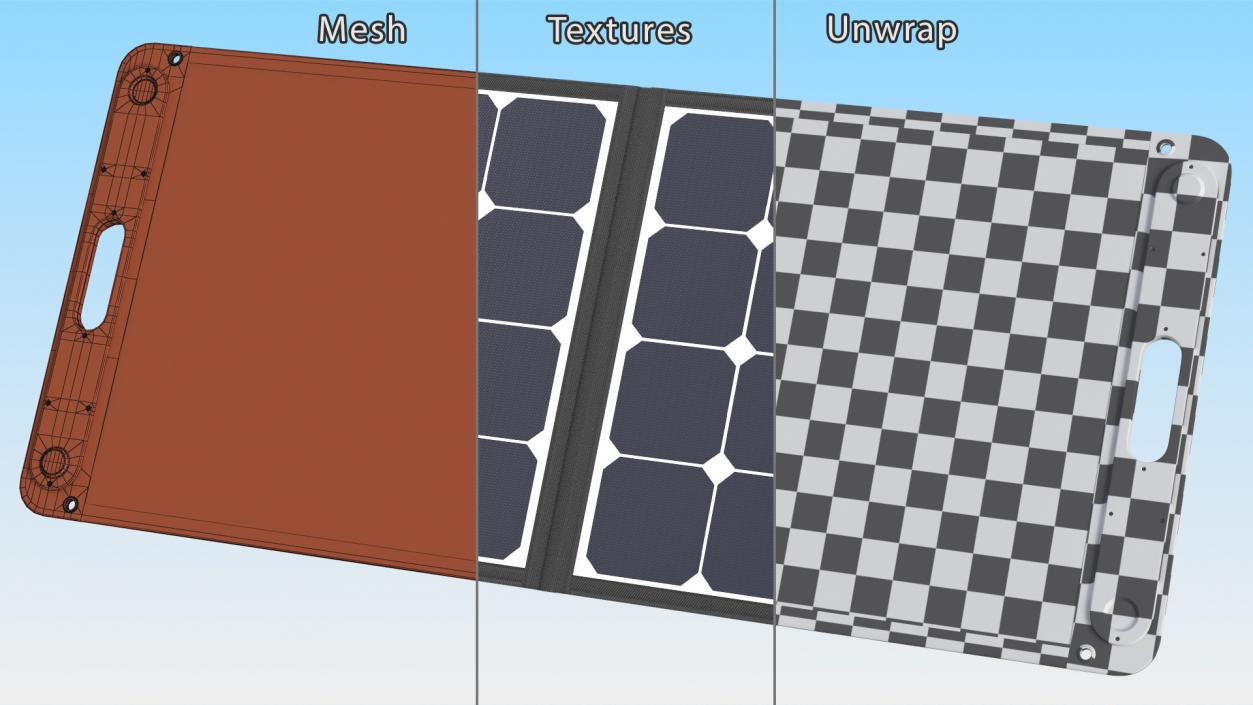 Foldable Portable Solar Panel 3D model