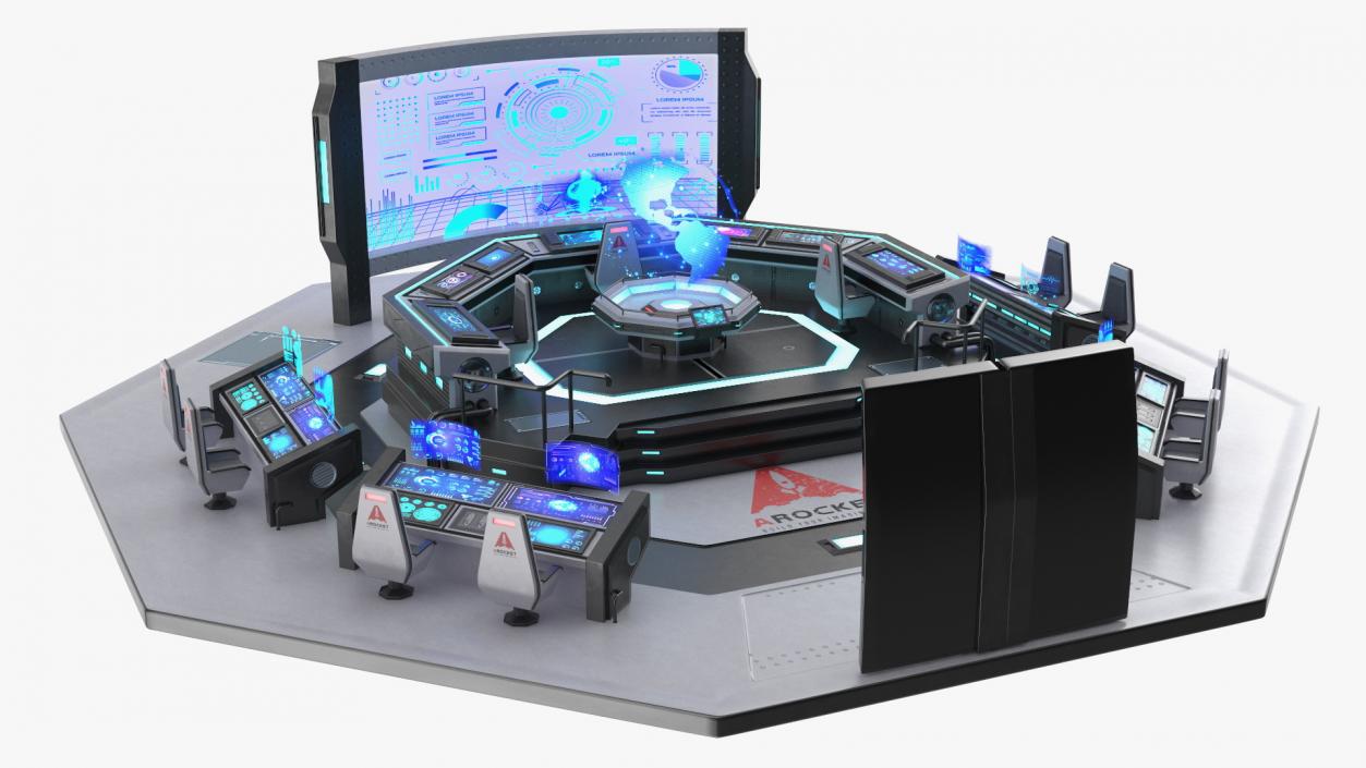 3D Futuristic Science Fiction Command Center