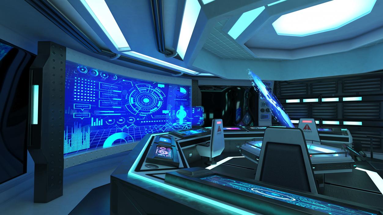 3D Futuristic Science Fiction Command Center