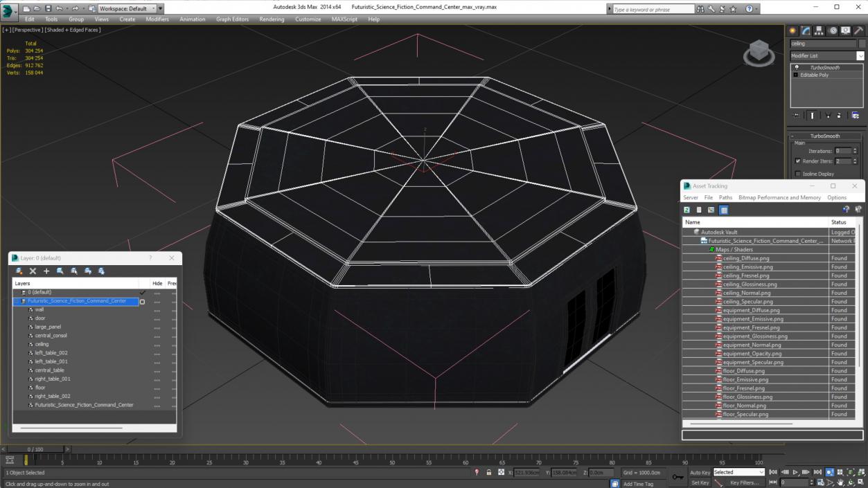 3D Futuristic Science Fiction Command Center