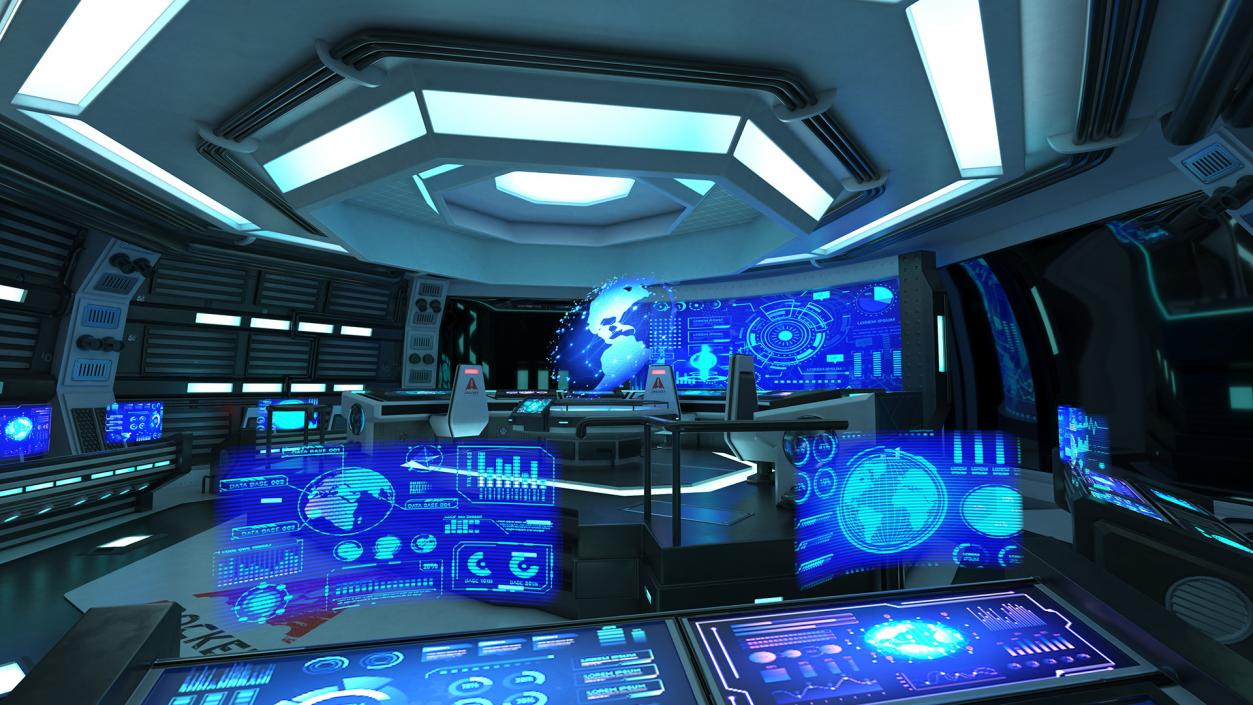 3D Futuristic Science Fiction Command Center