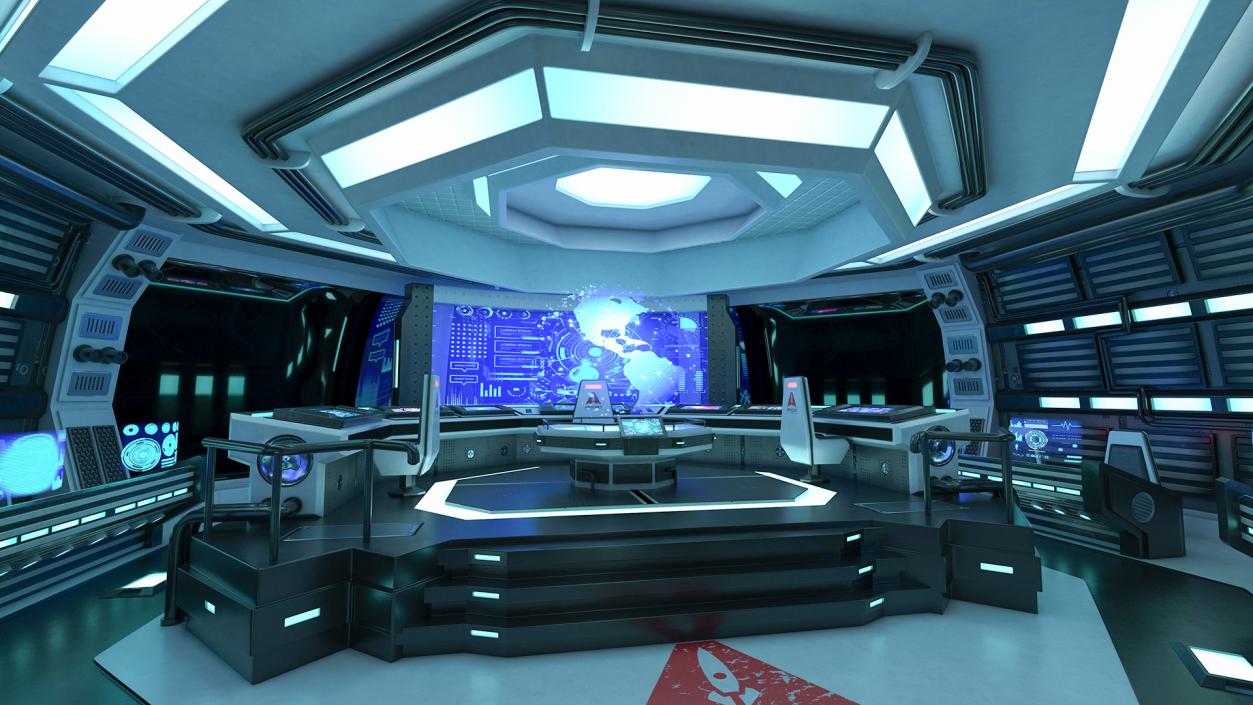 3D Futuristic Science Fiction Command Center