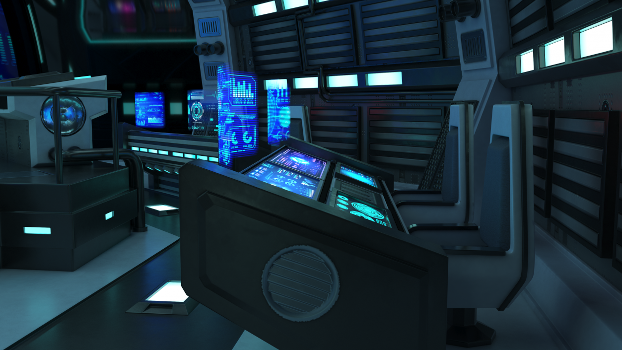 3D Futuristic Science Fiction Command Center