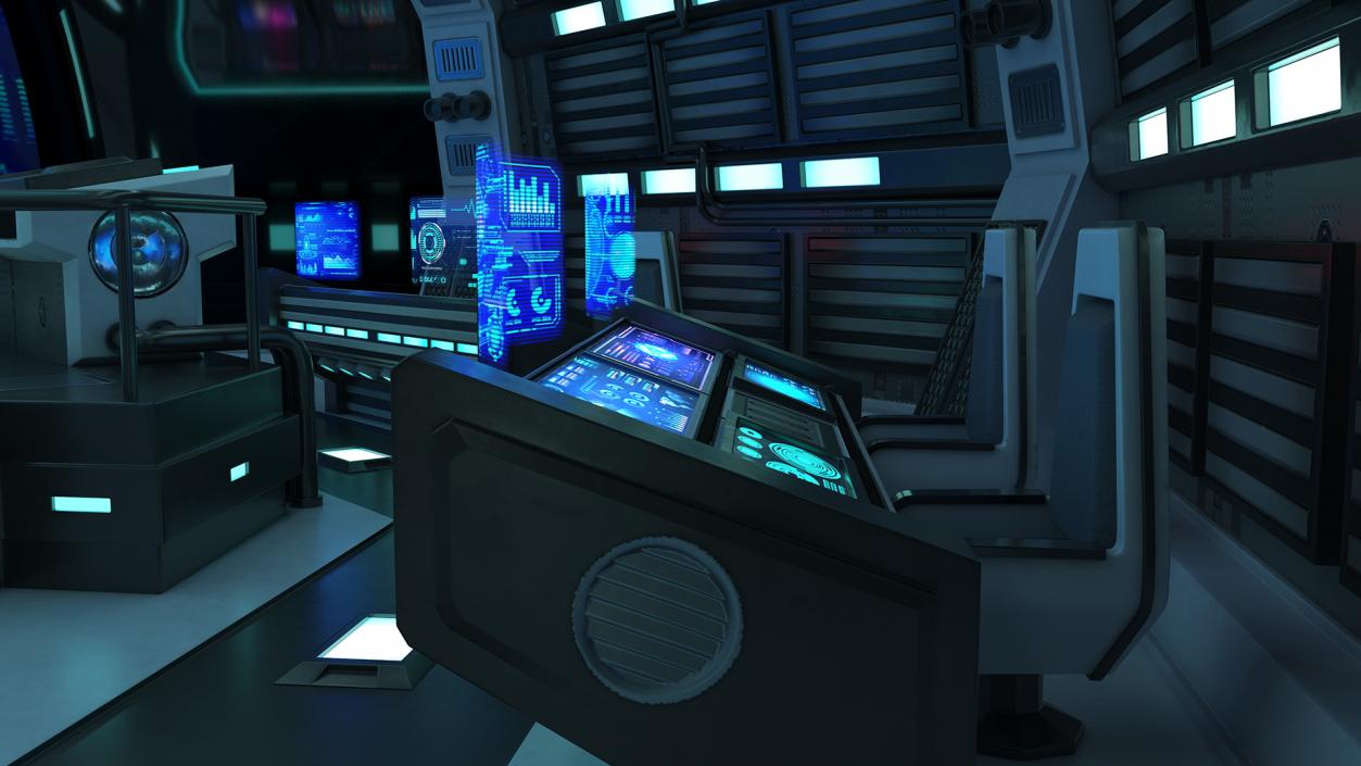 3D Futuristic Science Fiction Command Center