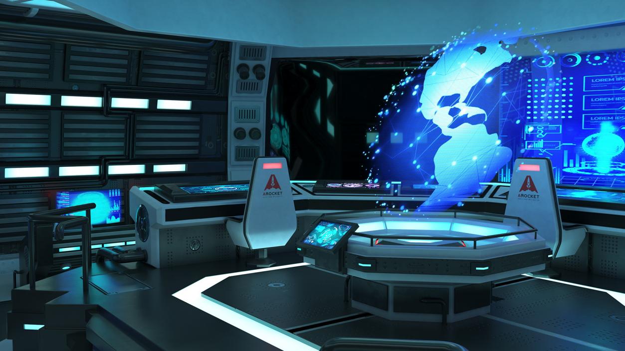 3D Futuristic Science Fiction Command Center