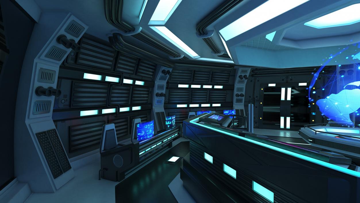 3D Futuristic Science Fiction Command Center