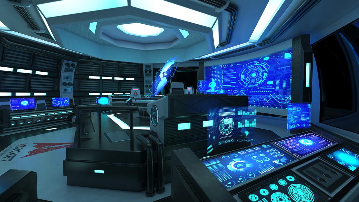 3D Futuristic Science Fiction Command Center