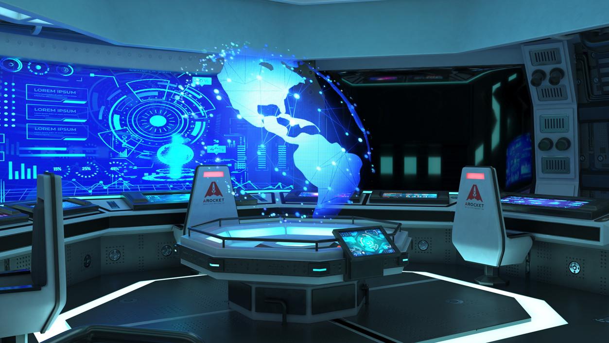 3D Futuristic Science Fiction Command Center