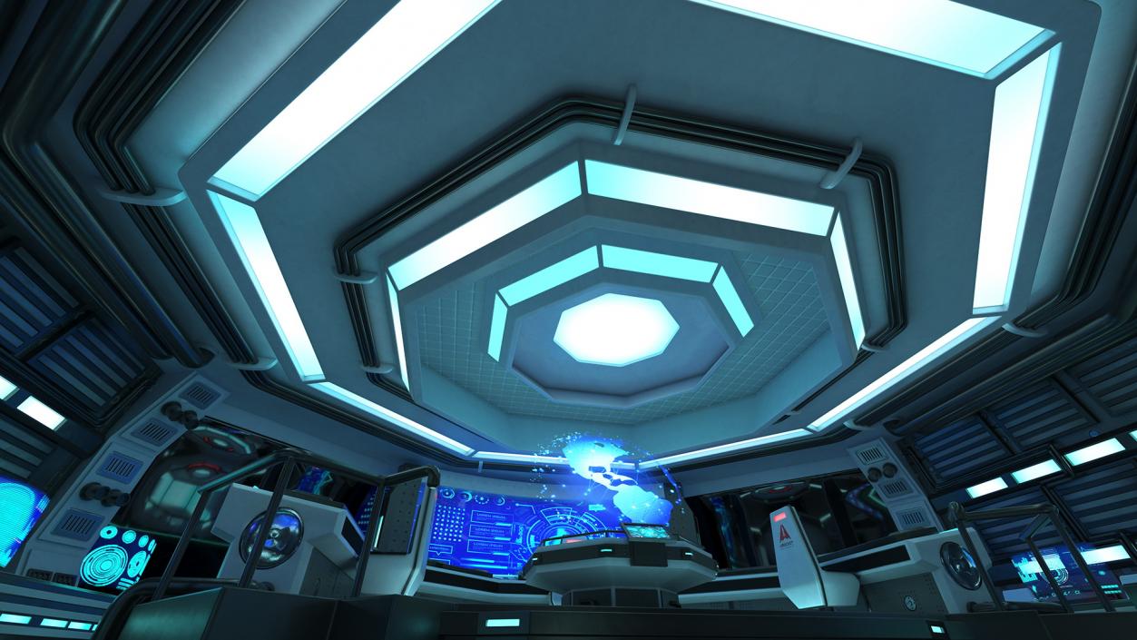 3D Futuristic Science Fiction Command Center