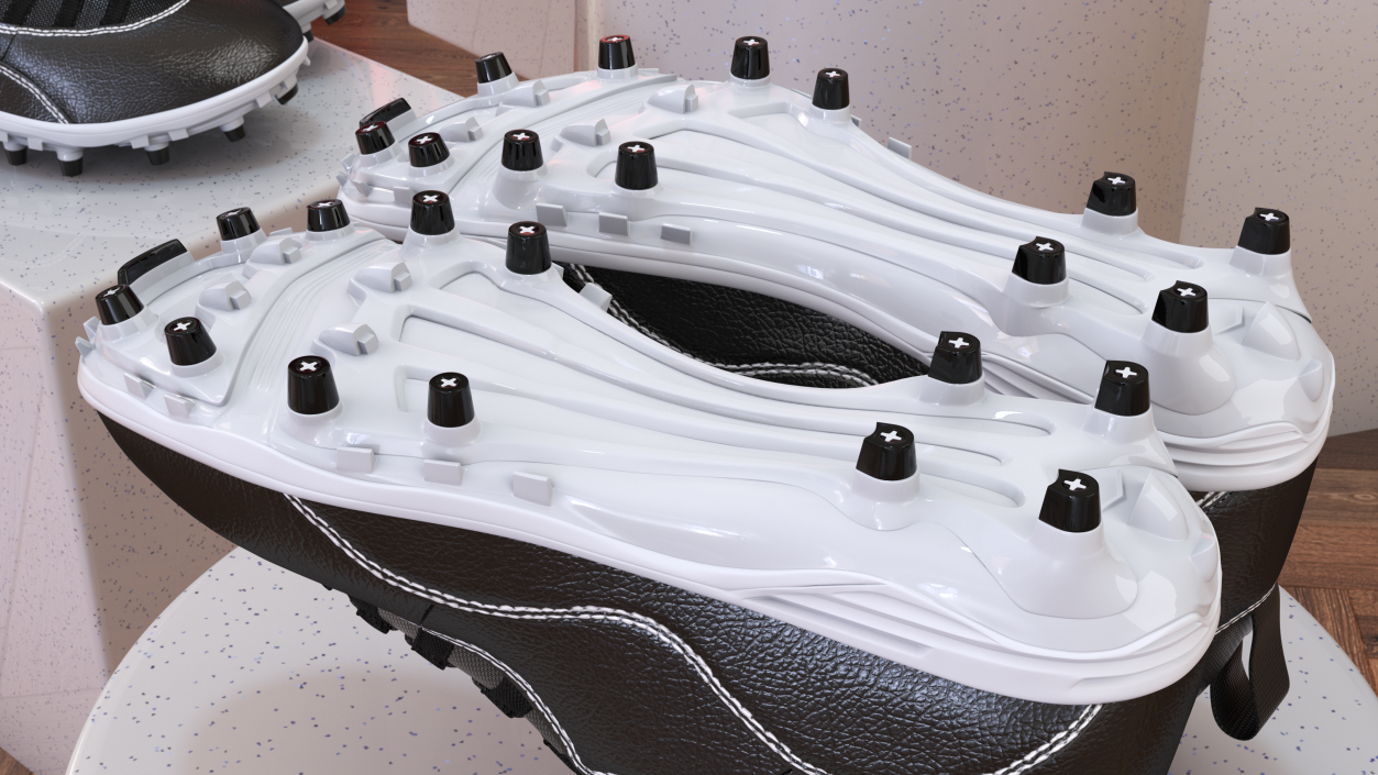 3D Baseball Cleats Black