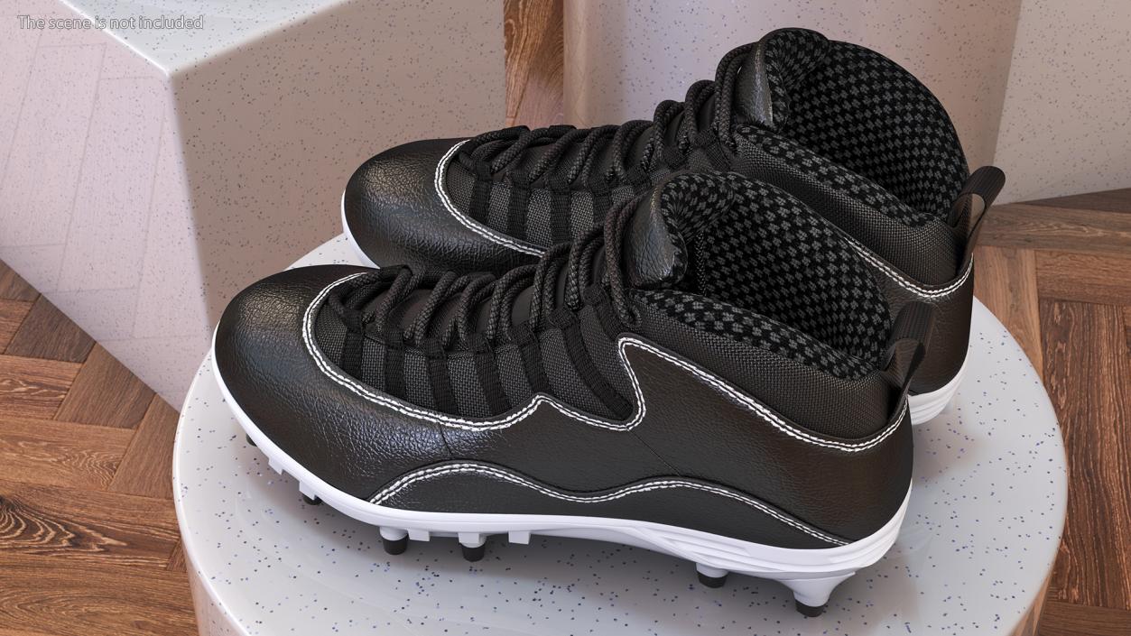 3D Baseball Cleats Black