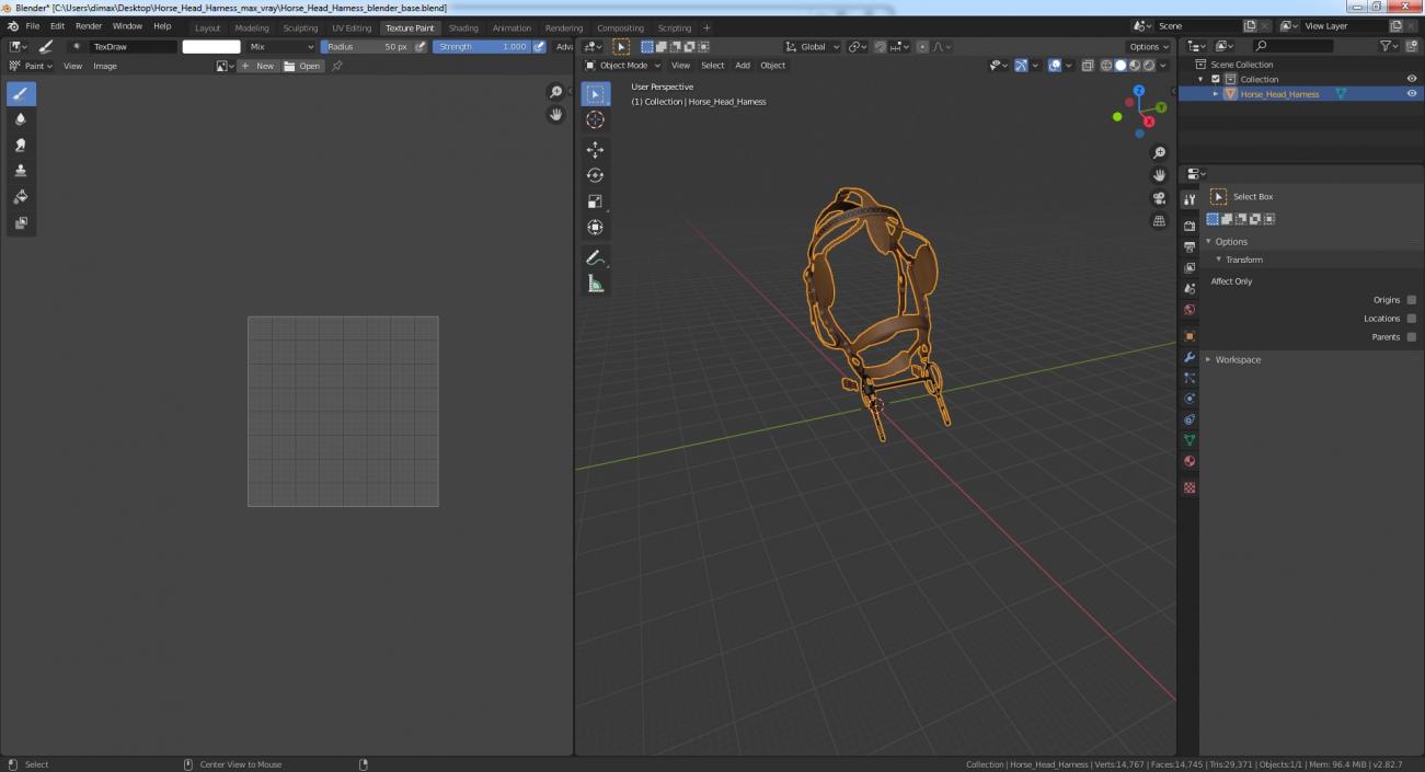 3D Horse Head Harness model