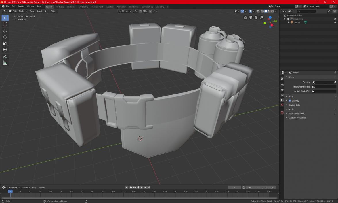 3D model Combat Soldiers Belt