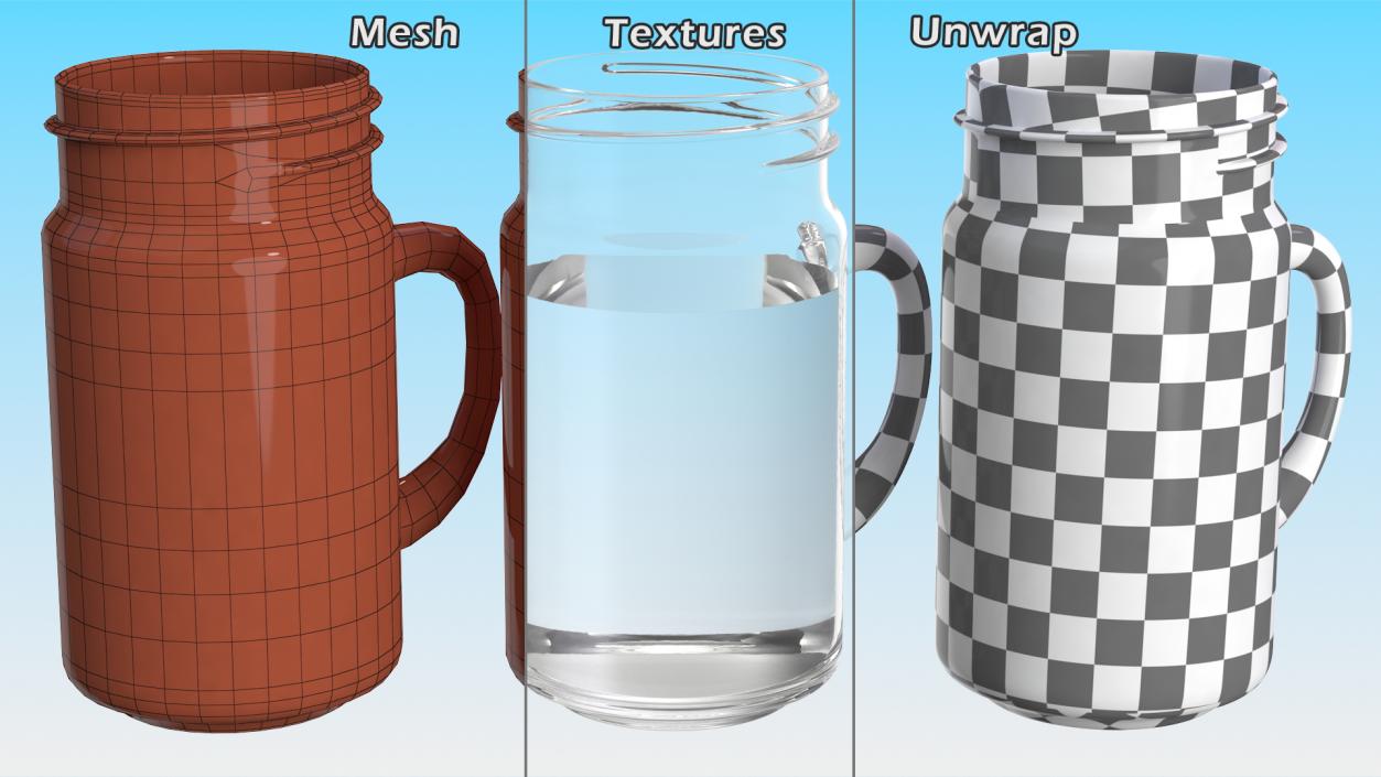 Glass Jugs With Water Collection 3 3D model