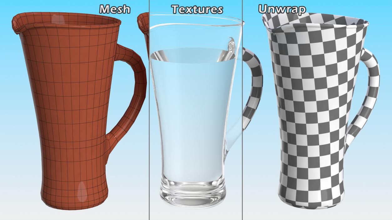 Glass Jugs With Water Collection 3 3D model