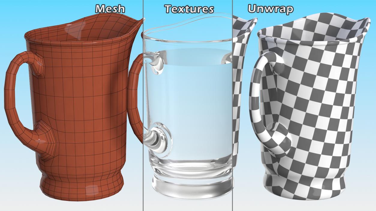 Glass Jugs With Water Collection 3 3D model