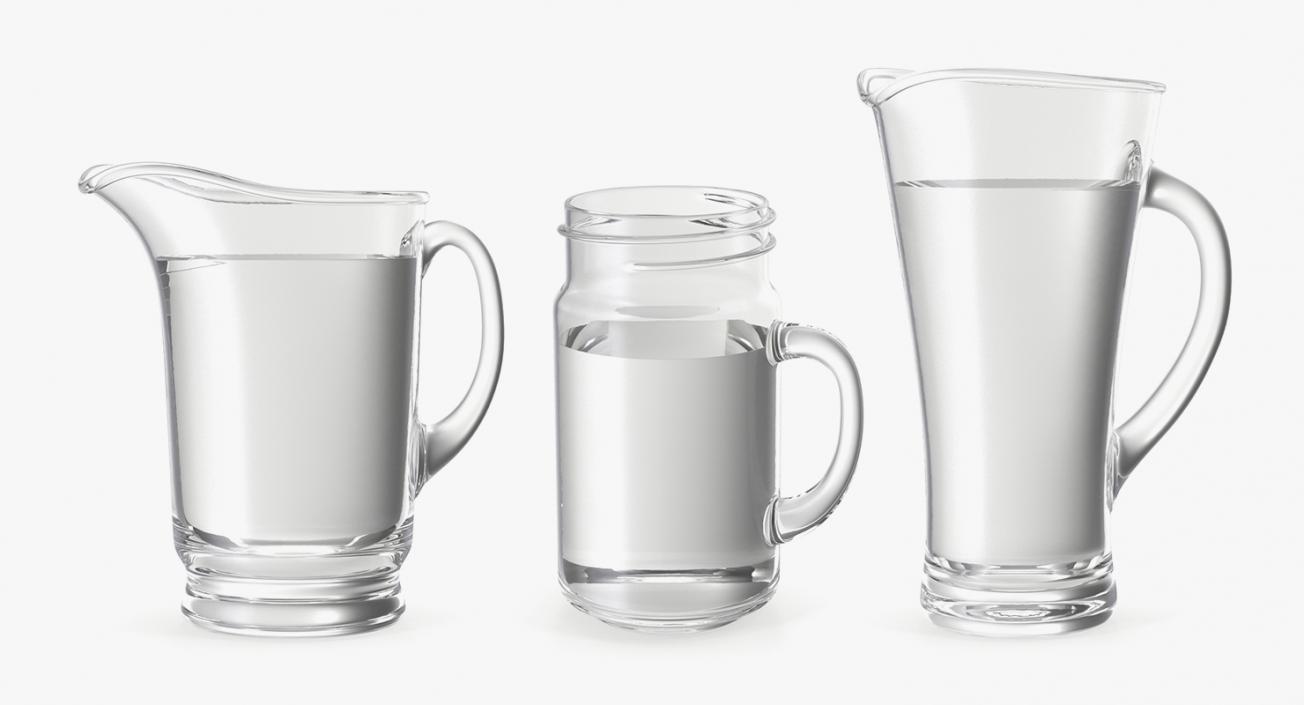 Glass Jugs With Water Collection 3 3D model