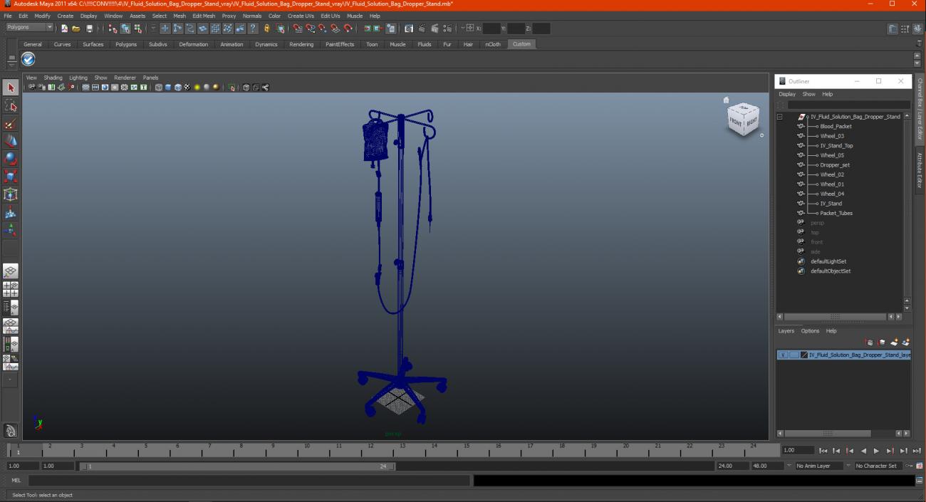 3D model IV Fluid Solution Bag Dropper Stand