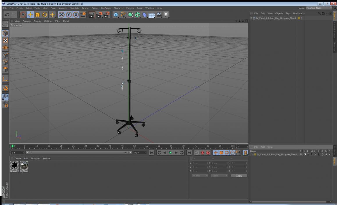 3D model IV Fluid Solution Bag Dropper Stand