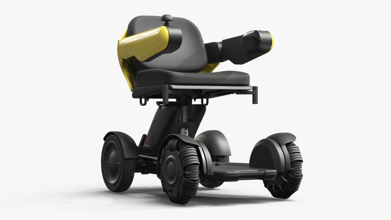 3D model Power Wheelchair and Chinese Elderly Man