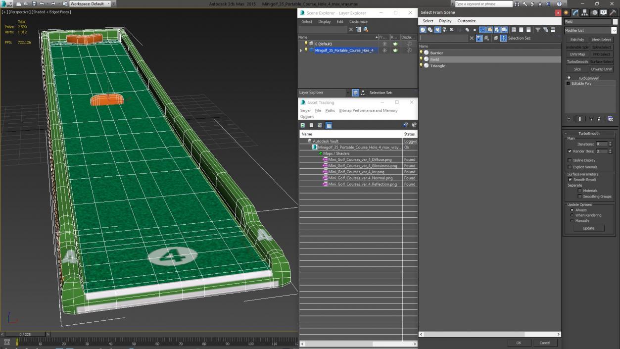 Minigolf 35 Portable Course Hole 4 3D model