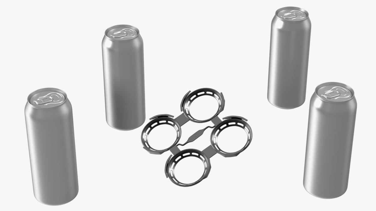 3D Plastic Rings Holder for 4 Beer Cans