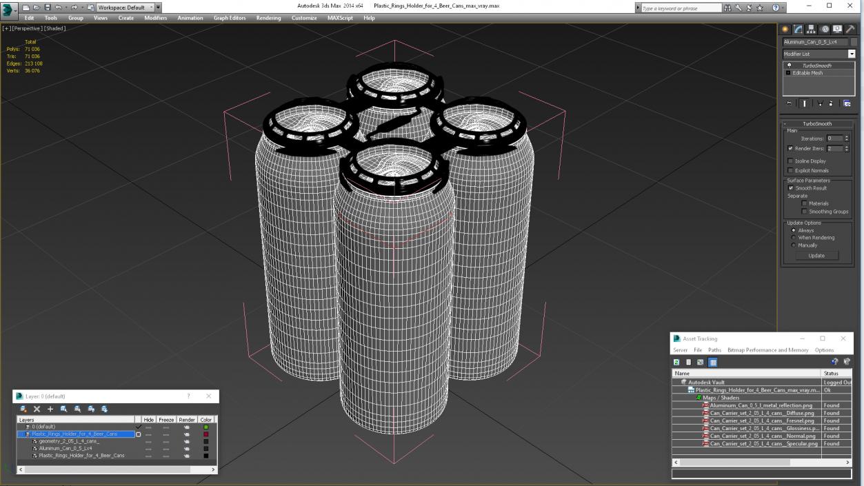 3D Plastic Rings Holder for 4 Beer Cans