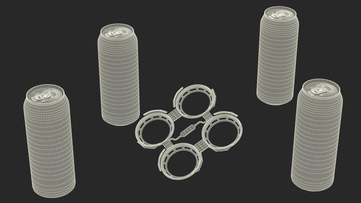 3D Plastic Rings Holder for 4 Beer Cans