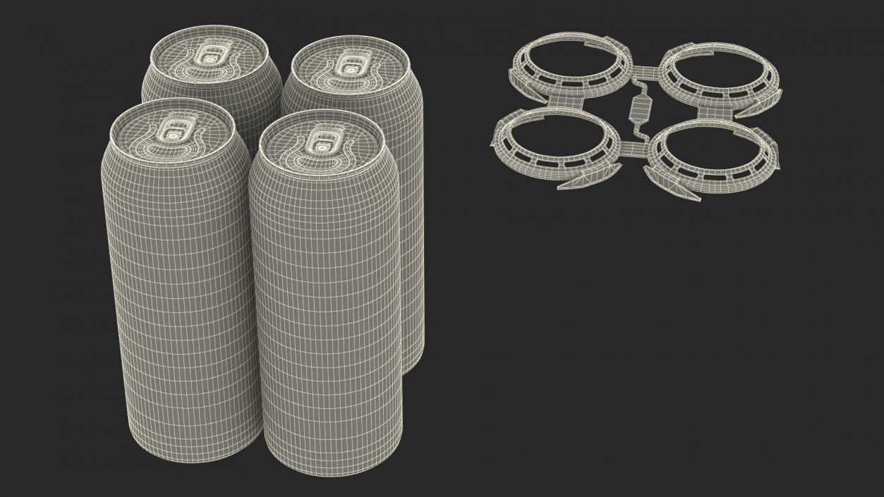 3D Plastic Rings Holder for 4 Beer Cans