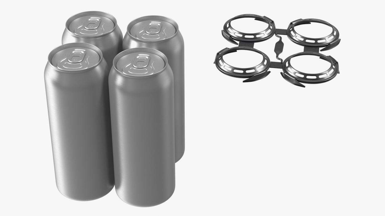 3D Plastic Rings Holder for 4 Beer Cans