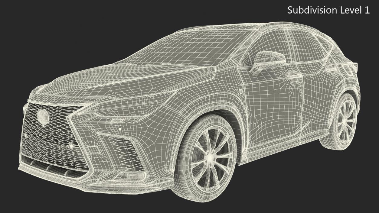 3D model 2024 Lexus NX Hybrid Grey