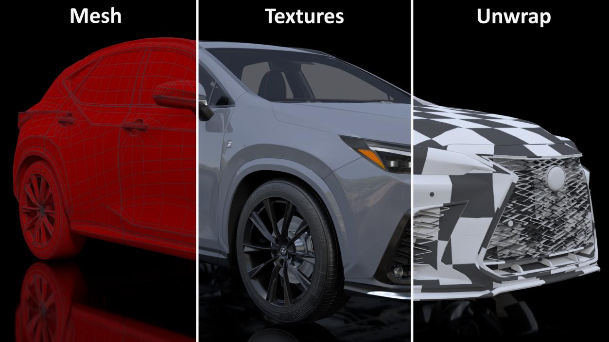 3D model 2024 Lexus NX Hybrid Grey