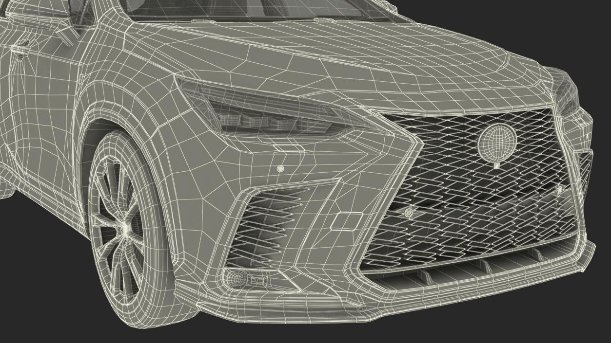 3D model 2024 Lexus NX Hybrid Grey