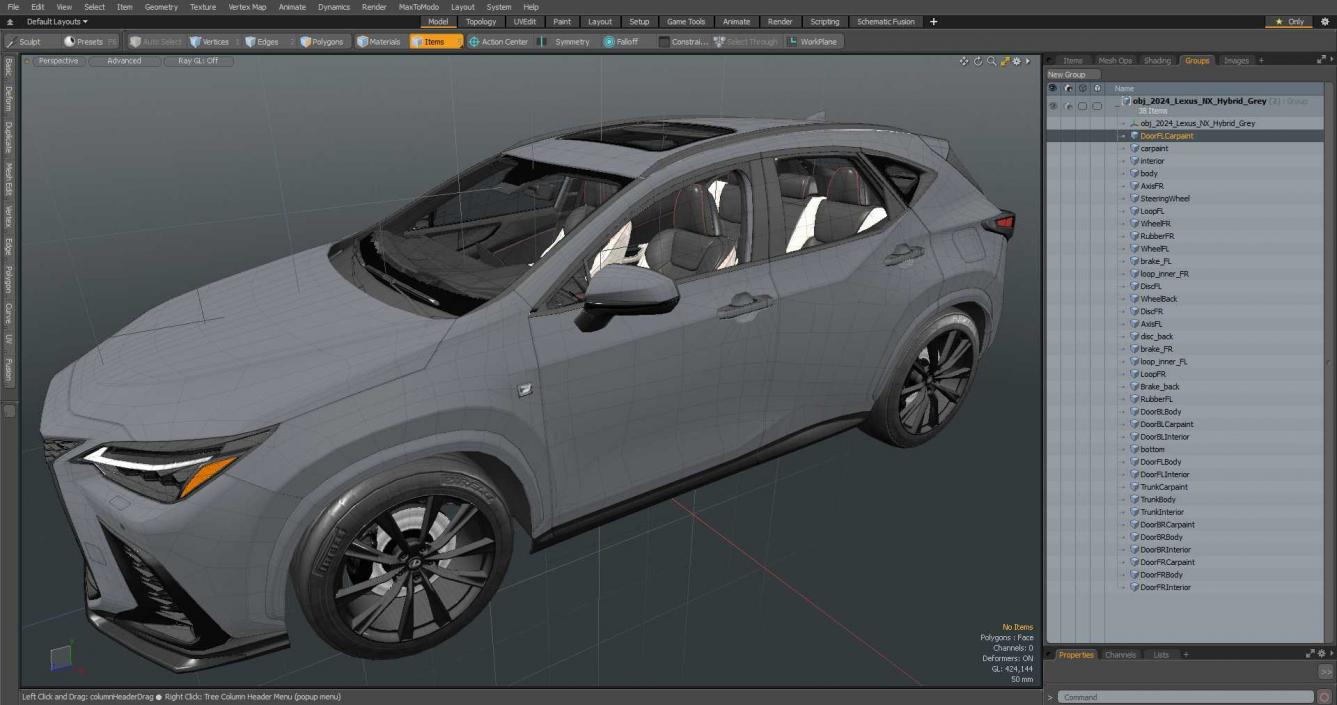 3D model 2024 Lexus NX Hybrid Grey