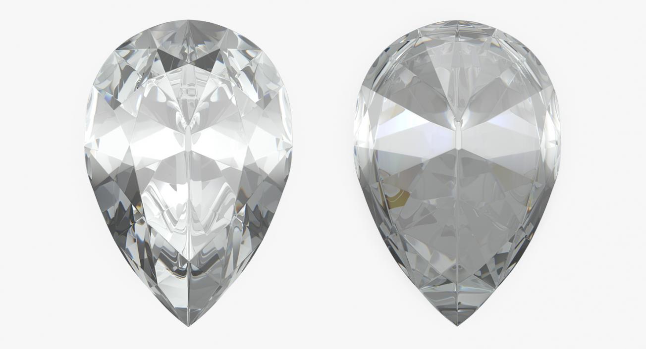 3D Pear Shape Diamond model