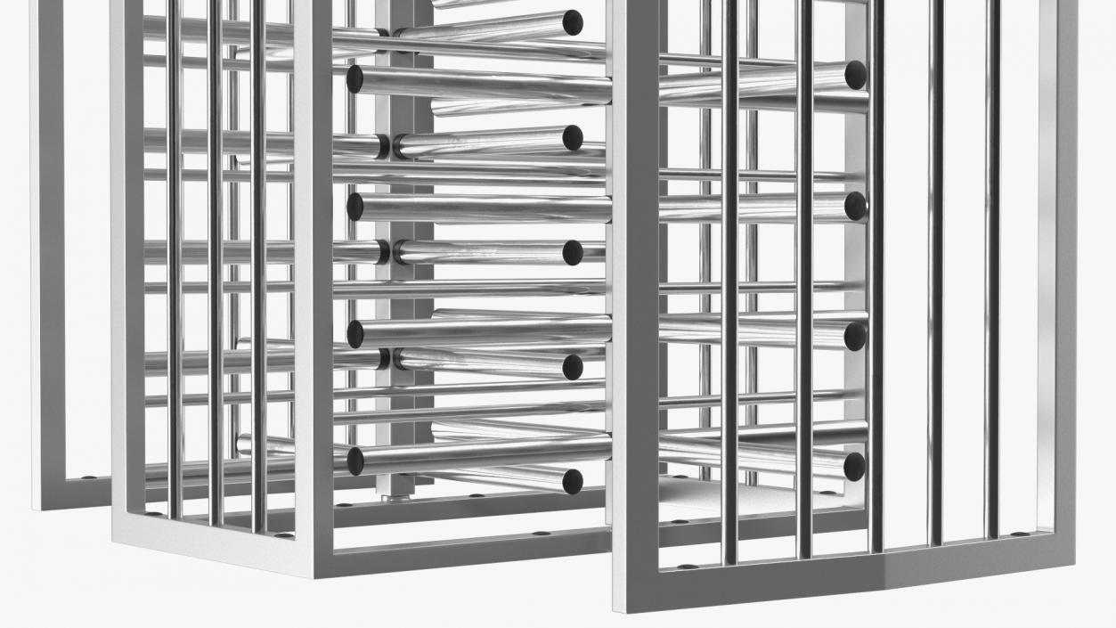 3D model Full Height Dual Lane Security Turnstile