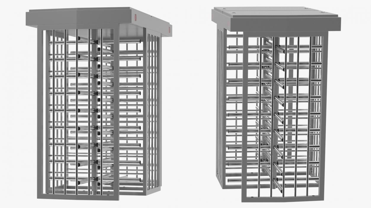 3D model Full Height Dual Lane Security Turnstile