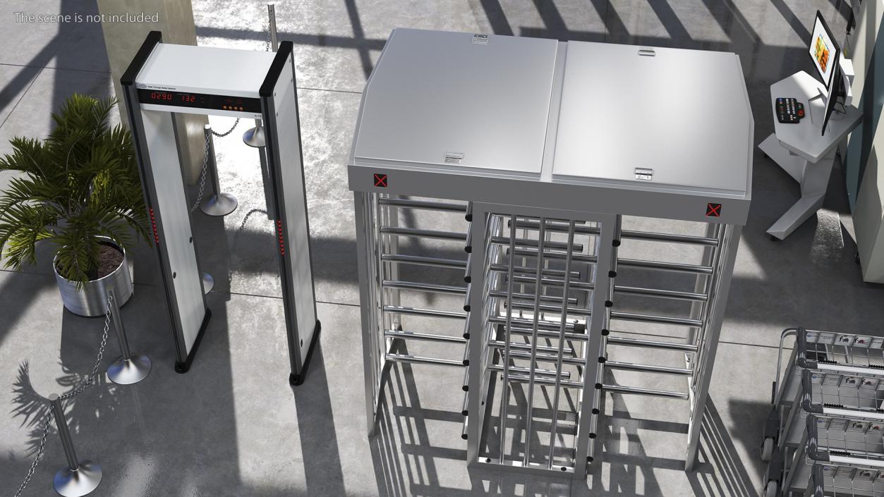 3D model Full Height Dual Lane Security Turnstile