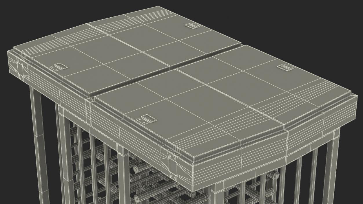 3D model Full Height Dual Lane Security Turnstile