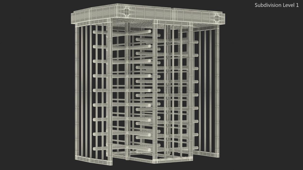 3D model Full Height Dual Lane Security Turnstile