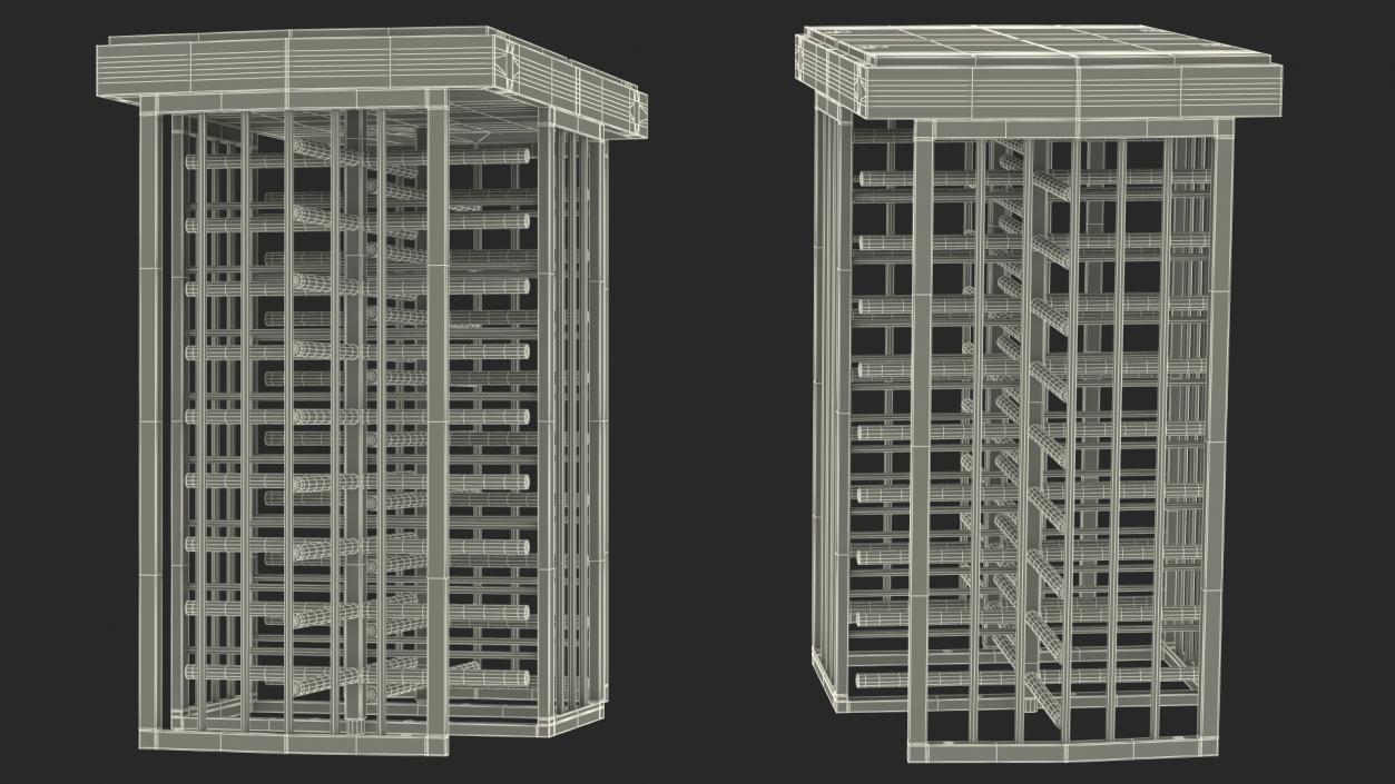 3D model Full Height Dual Lane Security Turnstile