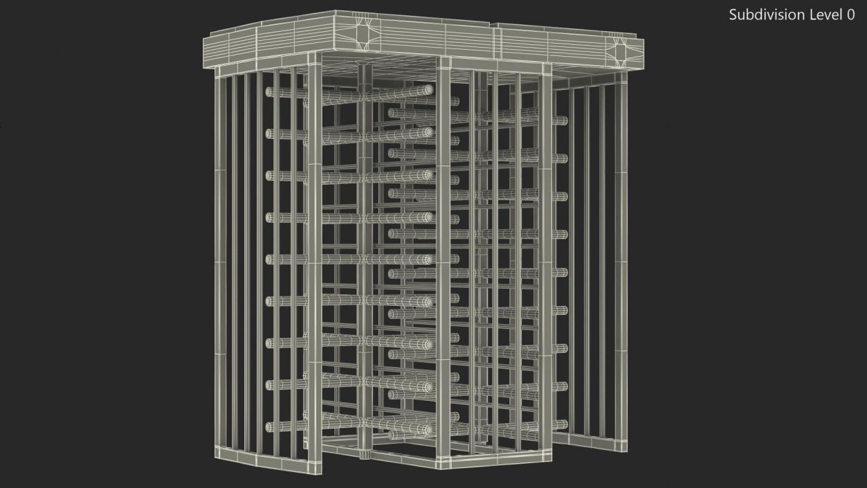 3D model Full Height Dual Lane Security Turnstile