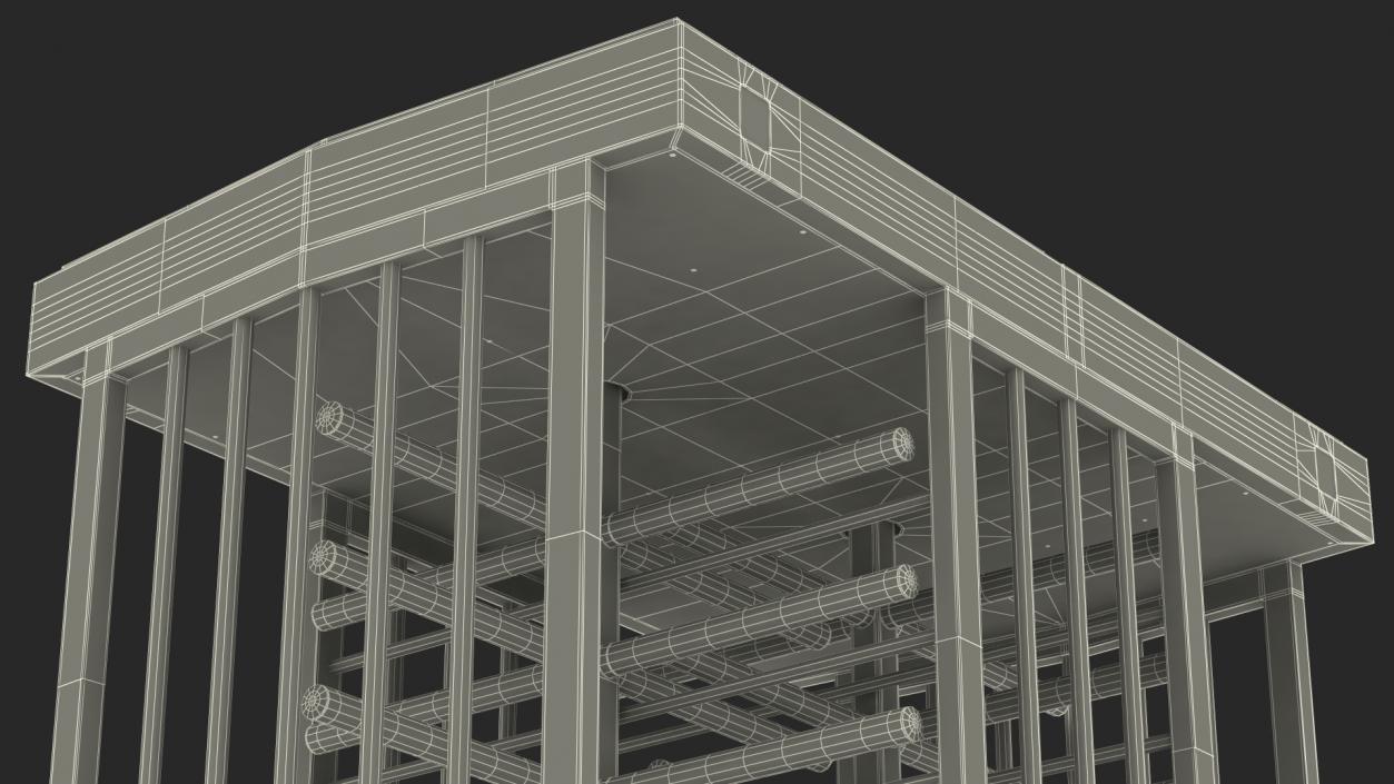 3D model Full Height Dual Lane Security Turnstile