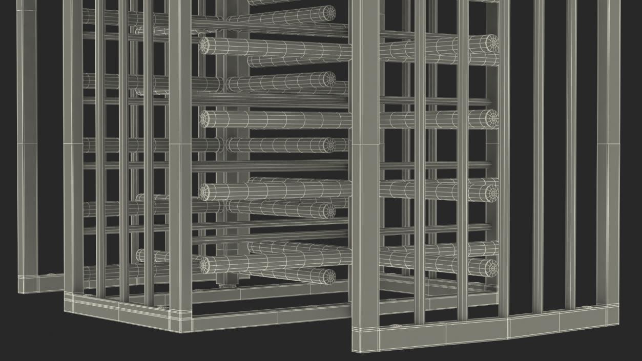 3D model Full Height Dual Lane Security Turnstile