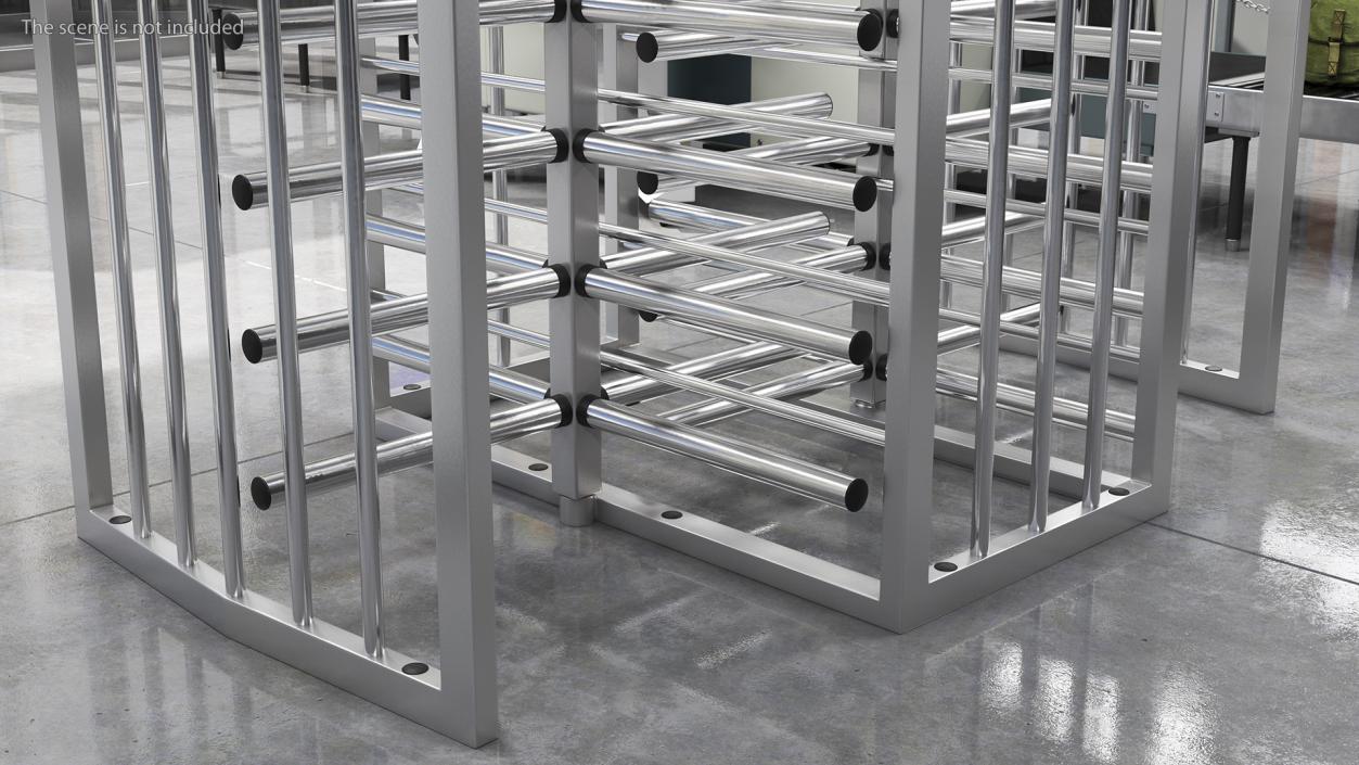 3D model Full Height Dual Lane Security Turnstile