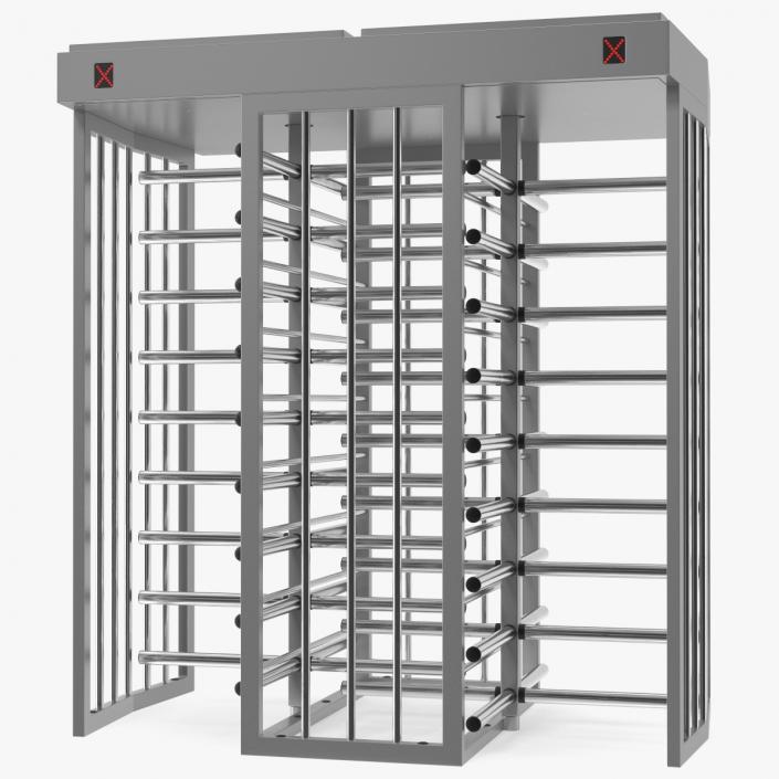 3D model Full Height Dual Lane Security Turnstile