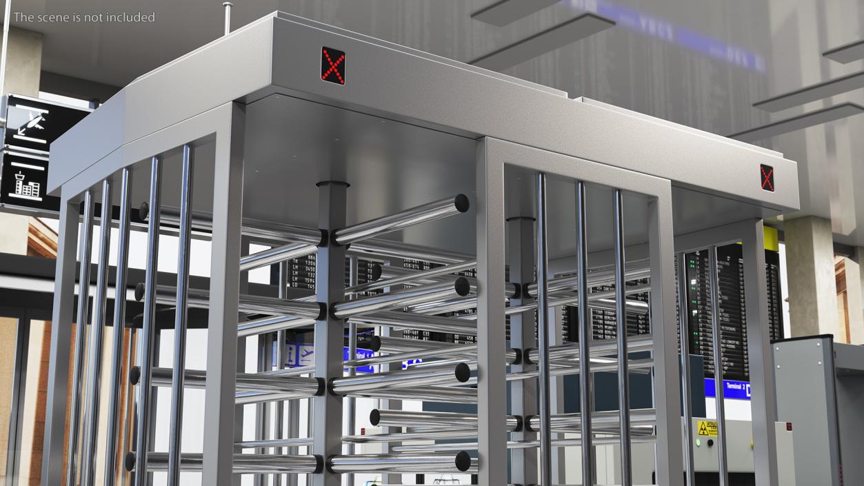 3D model Full Height Dual Lane Security Turnstile